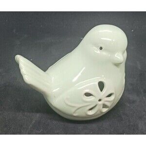 Ceramic Bird Pastel Blue LED Light 4" Tall